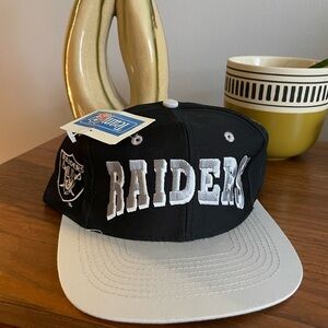 VTG 90s Los Angeles Raiders Snapback Hat Cap Twill Sports Specialties Deadstock